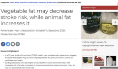 研究发现食用「植物性脂肪」可降低中风风险